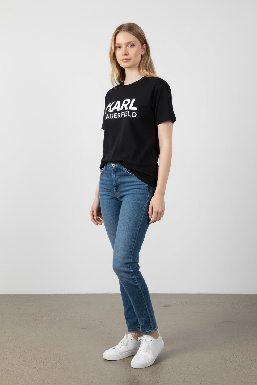 Karl Lagerfeld Signature Embossed Logo short sleeve T-Shirt-#00259