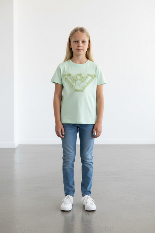GA Kids Floral Logo T-Shirt-#00263