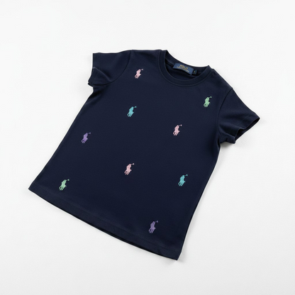 Polo Ralph Lauren Kids Multicolor Pony Embroidered T-Shirt-#00274