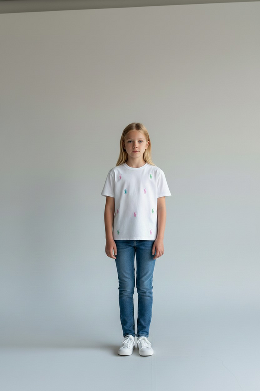 Polo Ralph Lauren Kids Multicolor Pony Embroidered T-Shirt-#00274