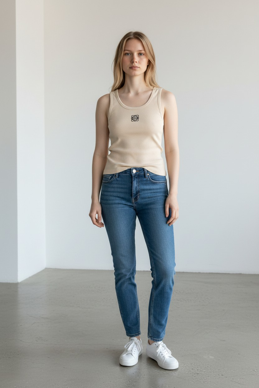 LOEWE Ribbed Cotton Tank Top/ #0010