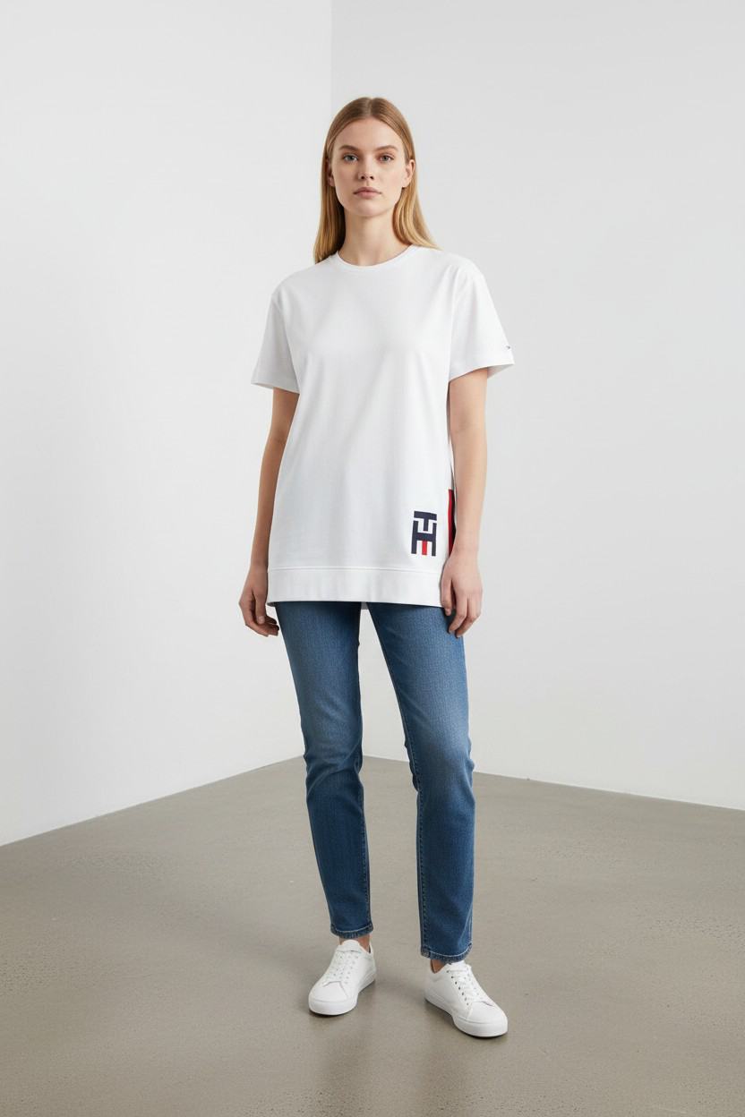 Tommy Hilfiger Elevated Longline Signature T-shirt #00242