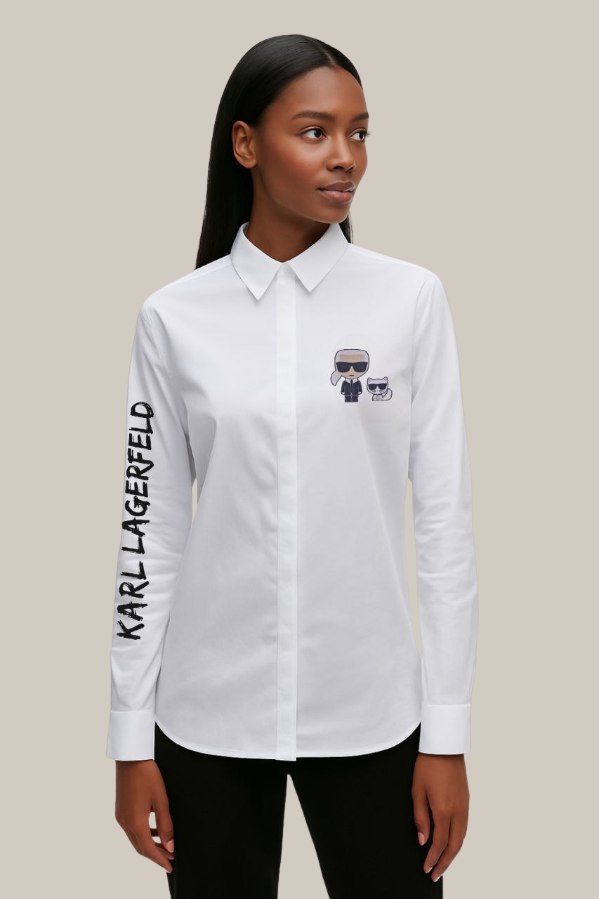 Karl Lagerfeld Long Sleeve Shirt with Logo Print