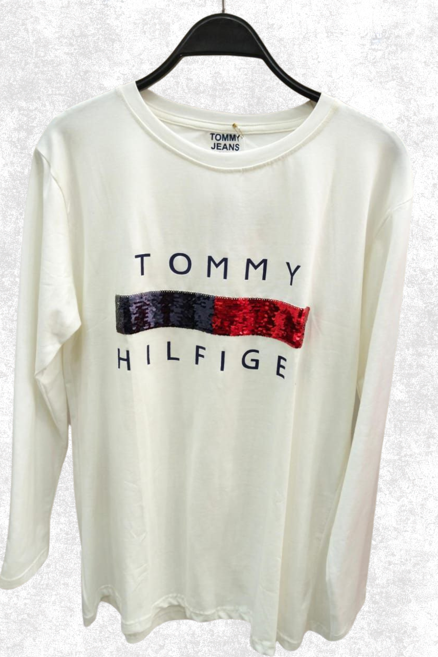 Tommy Hilfiger Long Sleeve Logo Print T-Shirt