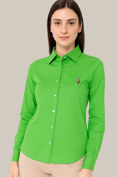 Polo Long Sleeve Poplin Lycra Shirt/ #0020