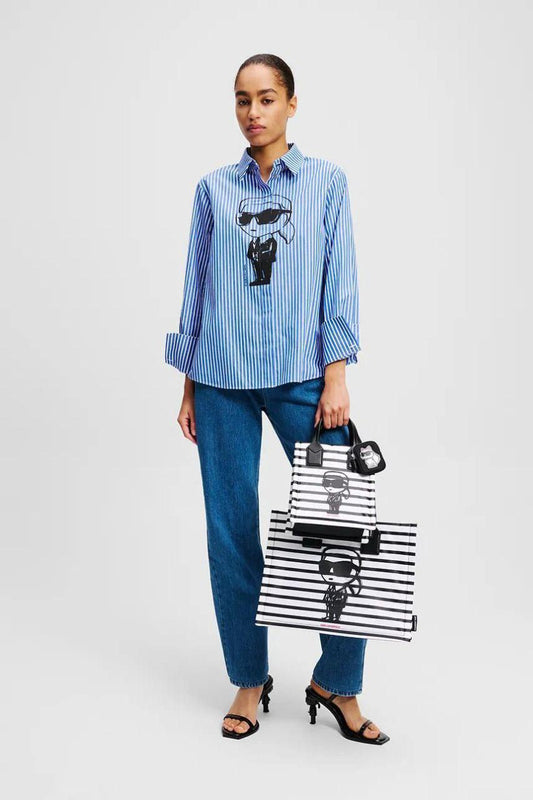 KARL LAGERFELD Blue Striped Shirt/ #00101