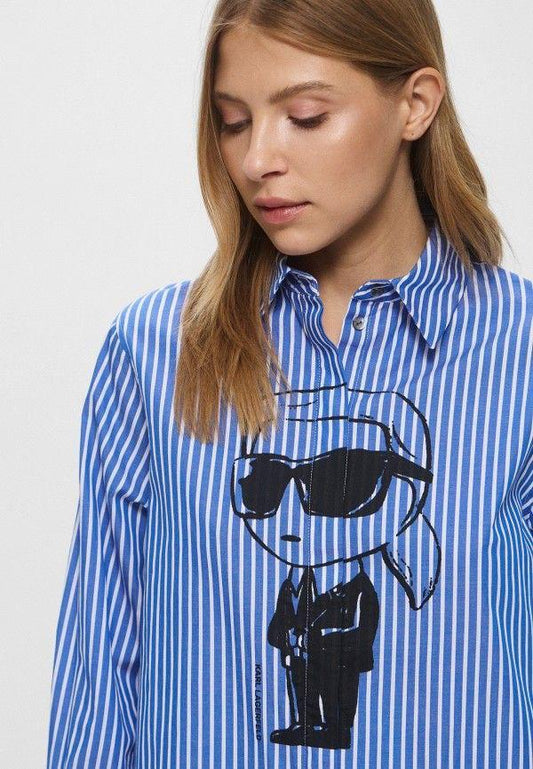 KARL LAGERFELD Blue Striped Shirt/ #00101