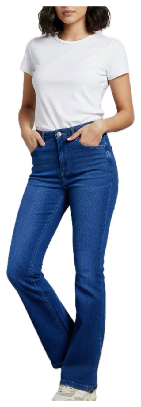 True Religion Women’s Flare Jeans – Premium Stretch Denim with Signature Buddha Embroidery (/#00189))