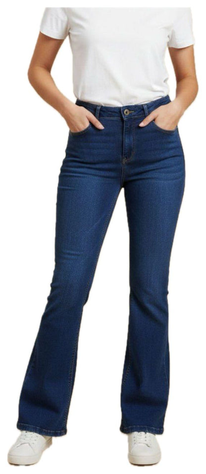 True Religion Women’s Flare Jeans – Premium Stretch Denim with Signature Buddha Embroidery (/#00187)