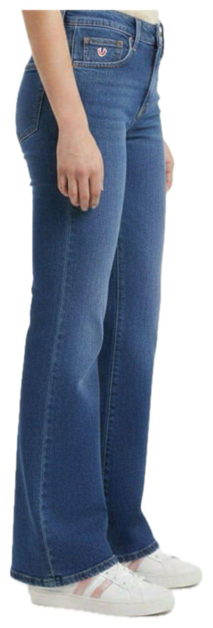 True Religion Women’s Flare Jeans – Premium Stretch Denim with Signature Buddha Embroidery (/#00189))