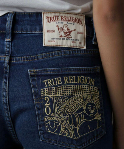 True Religion Women’s Flare Jeans – Premium Stretch Denim with Signature Buddha Embroidery (/#00187)