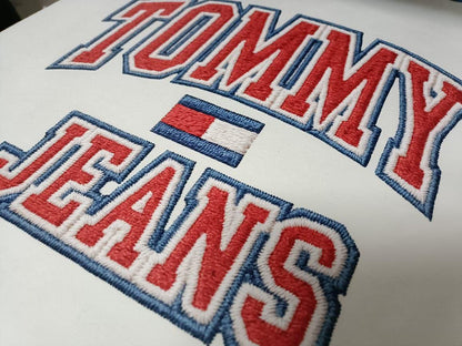 Tommy Jeans White Embroidered Logo Sweatshirt / #00186