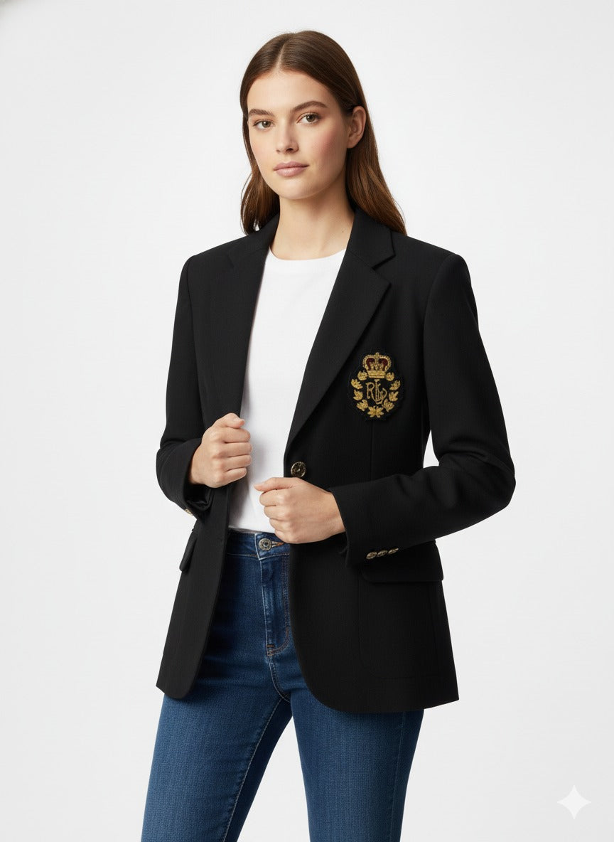 RalphLauren Winter Crest-Embroidered Blazer/ #00198