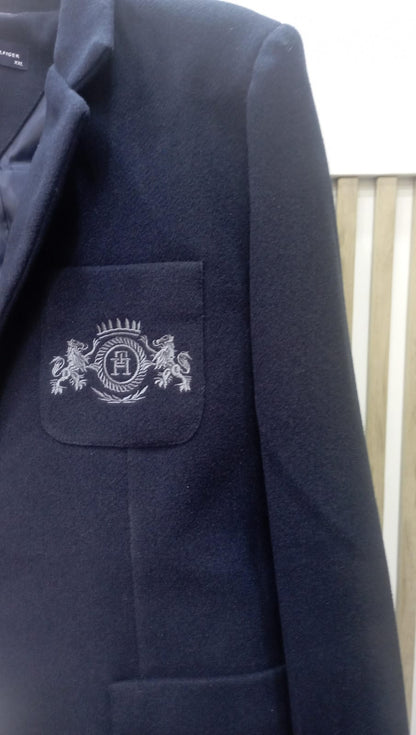 Tommy Hilfiger Classic Navy blue Wool-Blend Blazer with Gold Crest -#00214