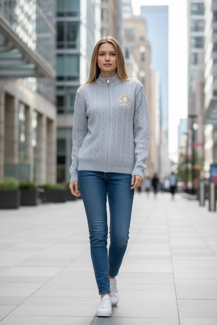 Tommy Hilfiger Premium Cable Knit Zip Jacket #00217