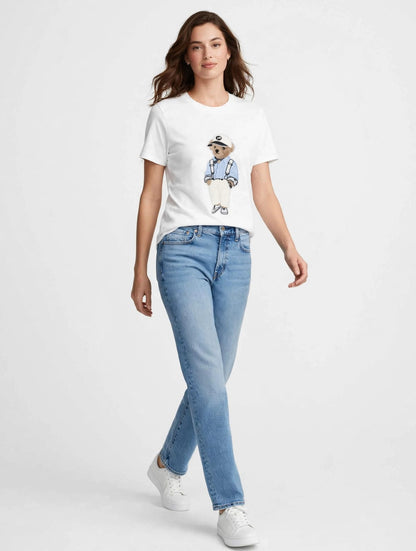 Polo Ralph Lauren Women's Polo Bear Cotton Jersey Crewneck T-Shirt – White#00361