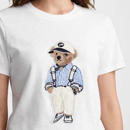 Polo Ralph Lauren Women's Polo Bear Cotton Jersey Crewneck T-Shirt – White#00361