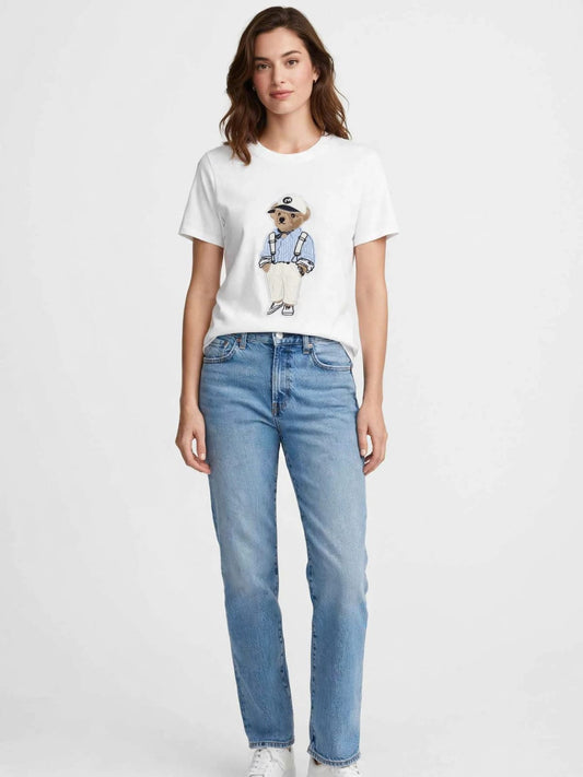 Polo Ralph Lauren Women's Polo Bear Cotton Jersey Crewneck T-Shirt – White#00361