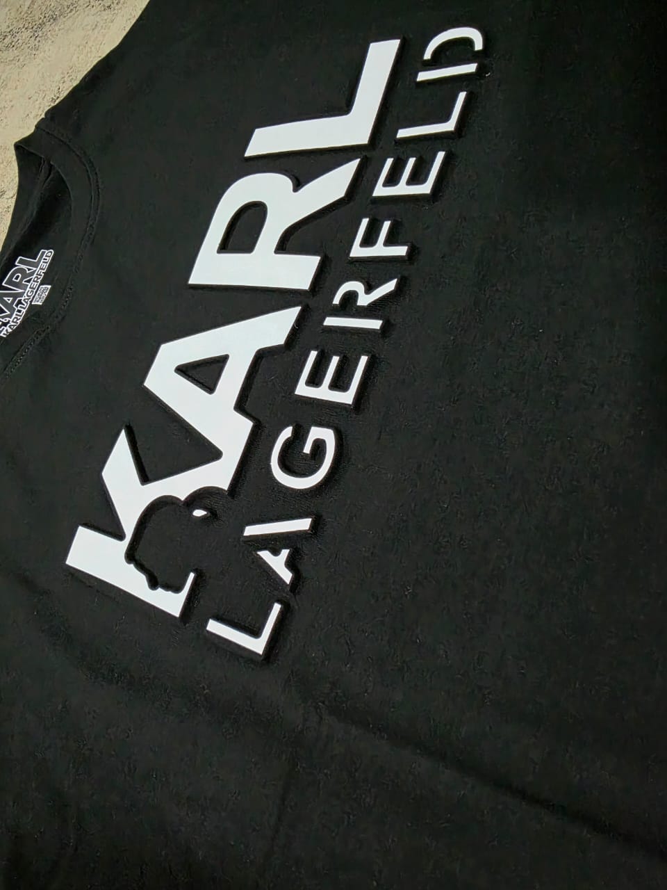 Karl Lagerfeld Signature Embossed Logo short sleeve T-Shirt-#00259