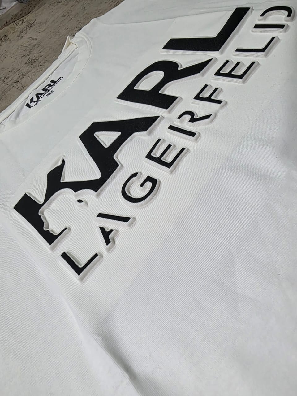 Karl Lagerfeld Signature Embossed Logo short sleeve T-Shirt-#00259