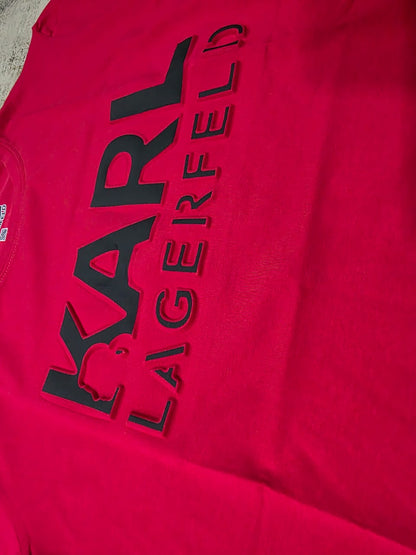 Karl Lagerfeld Signature Embossed Logo short sleeve T-Shirt-#00259