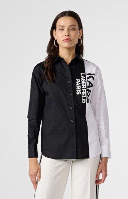 Karl Lagerfeld Black and White Logo Shirt
