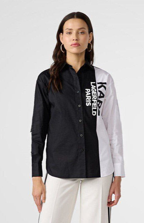 Karl Lagerfeld Black and White Logo Shirt