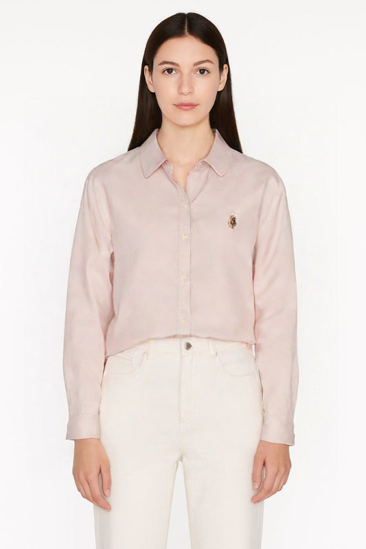 POLO Classic Button-Down Shirt with Embroidered Chest Logo