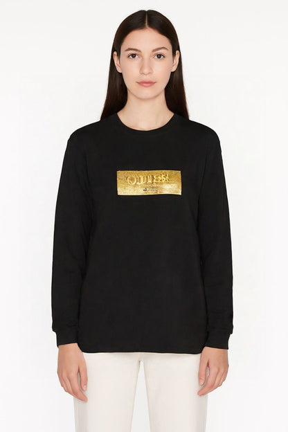 Guess Black T-shirt with Gold Logo