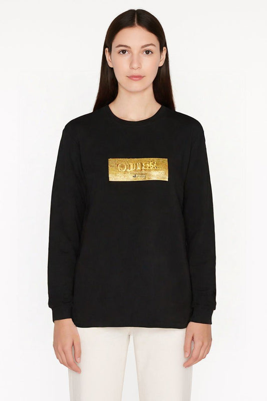 Guess Black T-shirt with Gold Logo