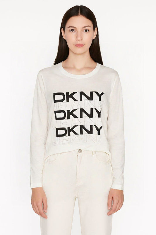 DKNY Women’s Logo Print Long Sleeve T-Shirt