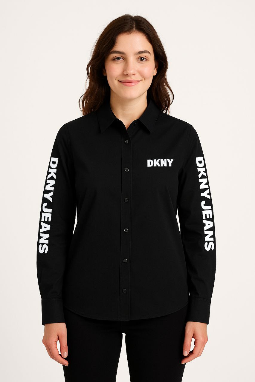 DKNY Long Sleeve Shirt With Logo Print