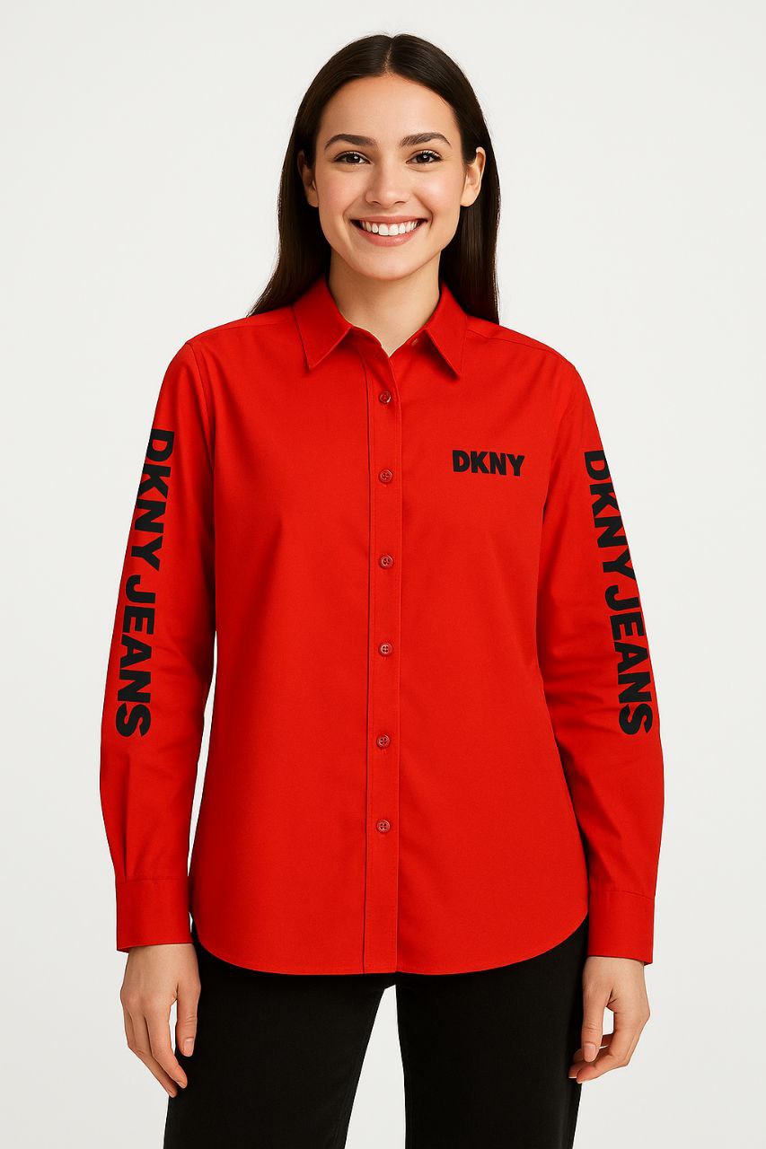 DKNY Long Sleeve Shirt With Logo Print