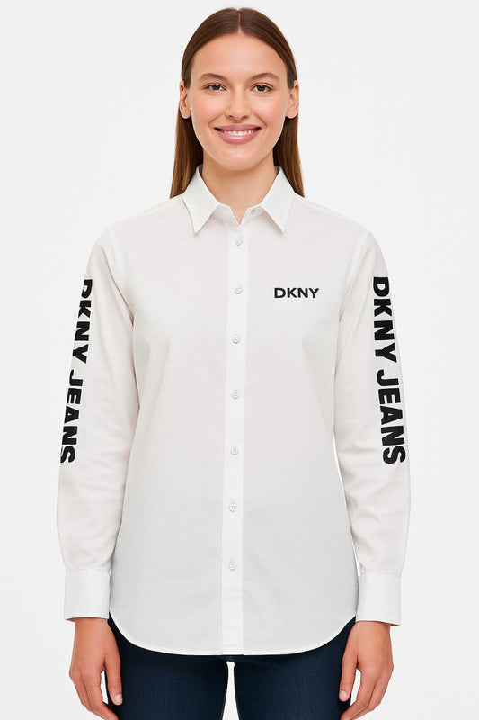 DKNY Long Sleeve Shirt With Logo Print
