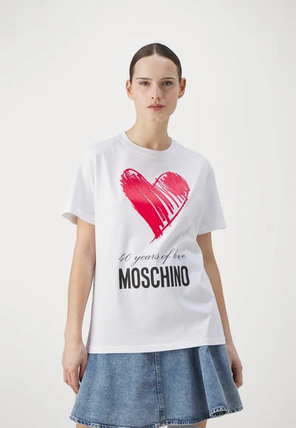 Love Moschino 40 Years of Love Heart Print T-Shirt
