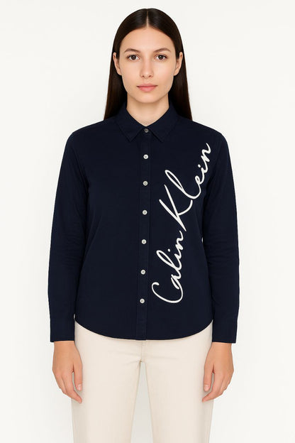Calvin Klein Navy Blue Button-Up Shirt