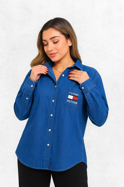 Tommy Hilfiger Blue Denim Long Sleeve Shirt