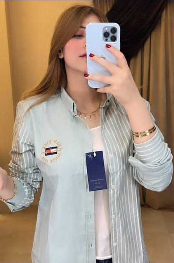 Tommy Hilfiger Mint Green Striped Shirt with Embroidered Crest