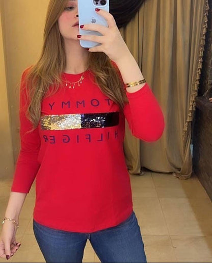 Tommy Hilfiger Long Sleeve Logo Print T-Shirt