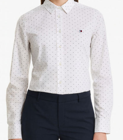Tommy Hilfiger Women’s Polka Dot Slim Fit Shirt/ #0090
