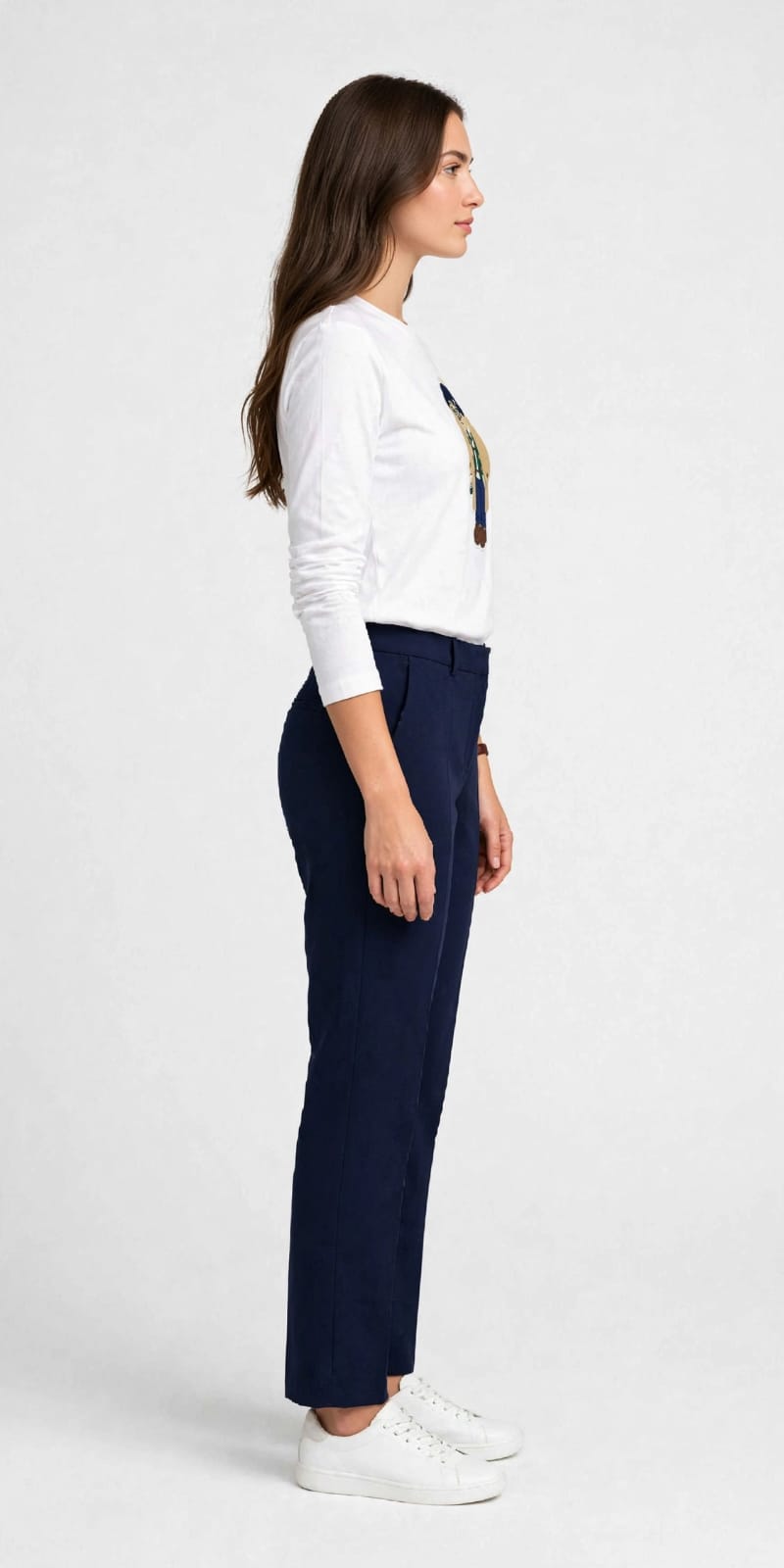 Chic Bear Embroidered Long Sleeve Tee – Cotton Top #00241