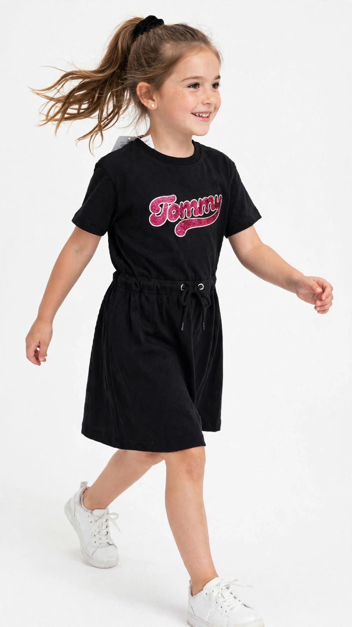 Tommy Hilfiger Girls Sequin Logo T-Shirt Dress -#00387