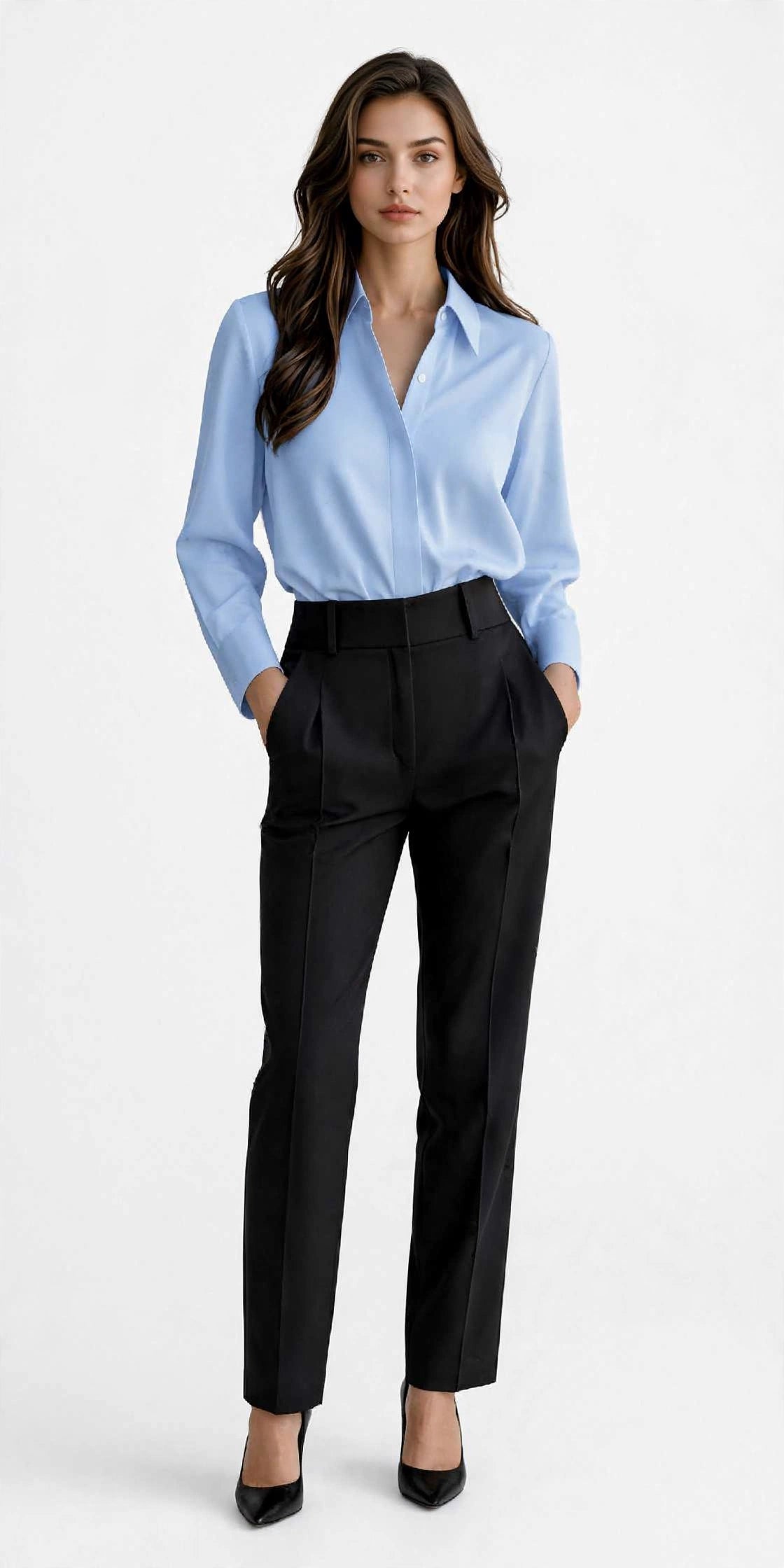 ZARA Satin Effect Shirt - Premium Long Sleeve Button Up Blouse-#00395
