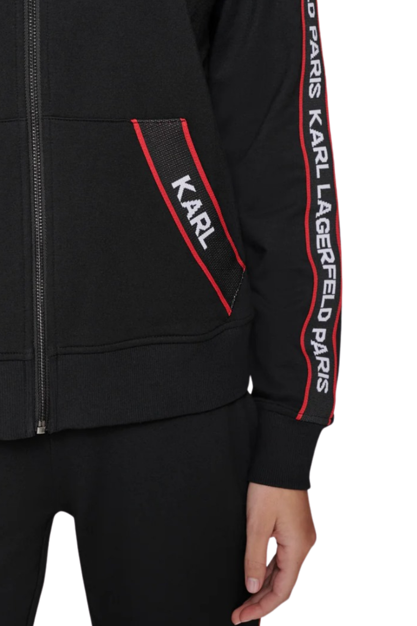 Karl Lagerfeld Paris Black Logo Tape Tracksuit / #00160