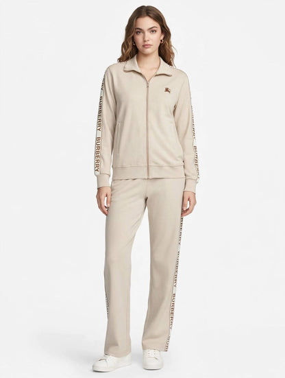 Burberry Women's Equestrian Knight Logo Tape Tracksuit Set #00369