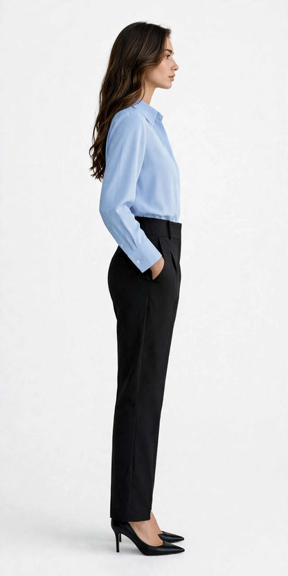 ZARA Satin Effect Shirt - Premium Long Sleeve Button Up Blouse-#00395