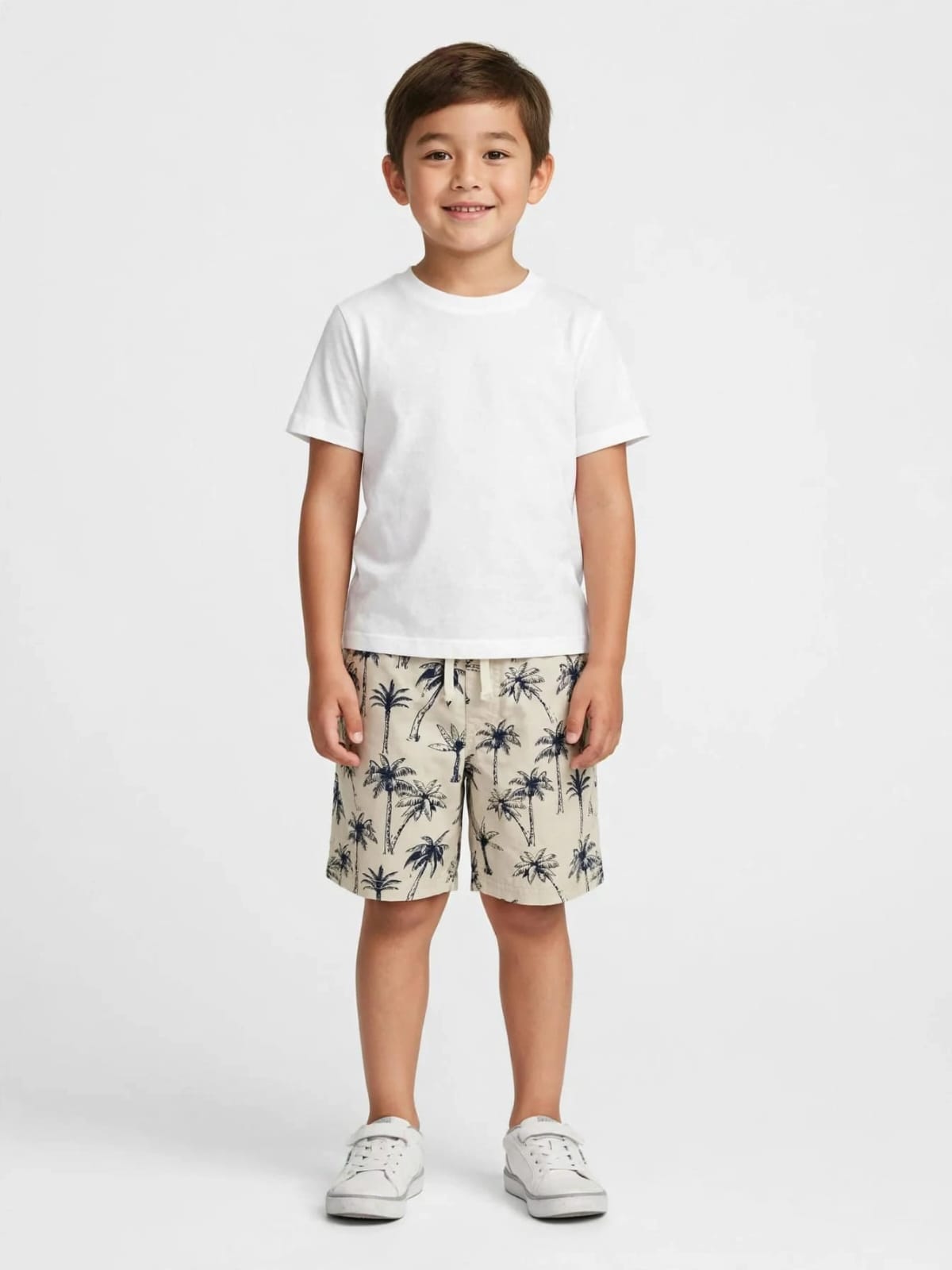 Zara Boys Original Cotton Palm Tree Print Shorts – Summer Shorts #00362
