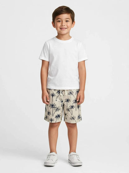 Zara Boys Original Cotton Palm Tree Print Shorts – Summer Shorts #00362