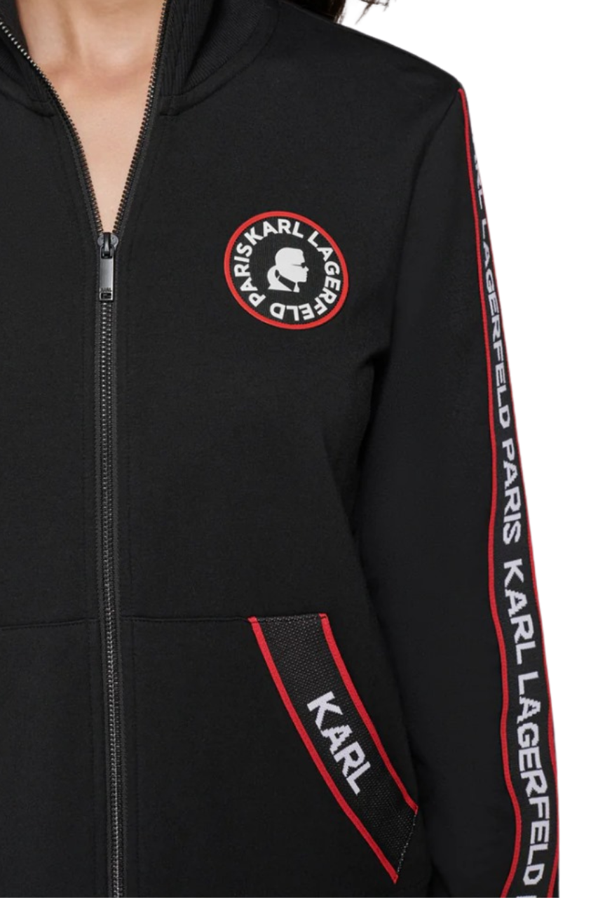 Karl Lagerfeld Paris Black Logo Tape Tracksuit / #00160