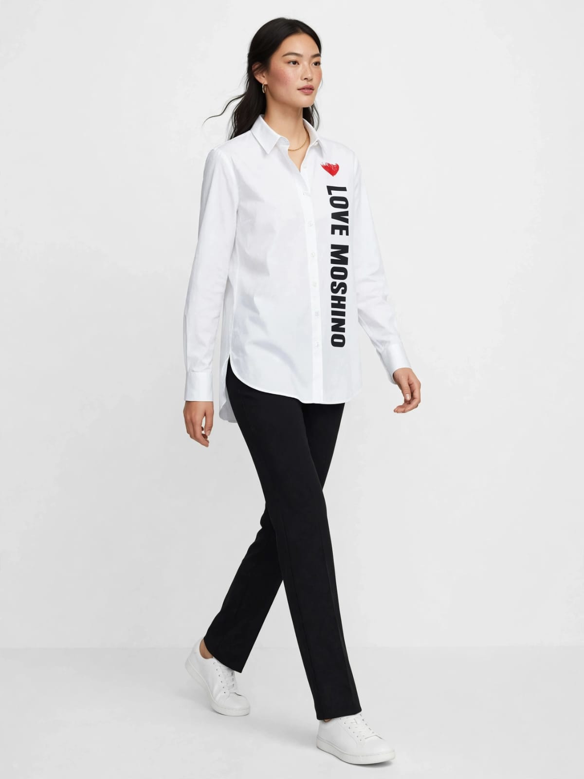 Love Graphic Button Down Chemise  - Designer Inspired Cotton Shirt #00336